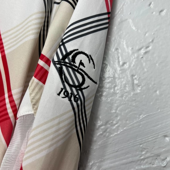 Sansoleil Solcool Plaid Print 1/2 Zip Mesh Top Size M - Picture 3 of 9